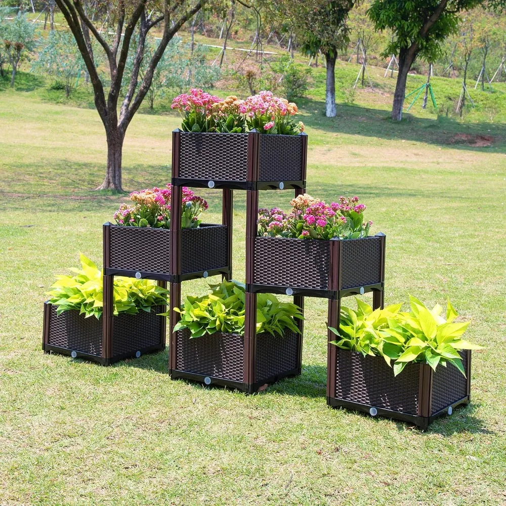 flower bed with pots ideas