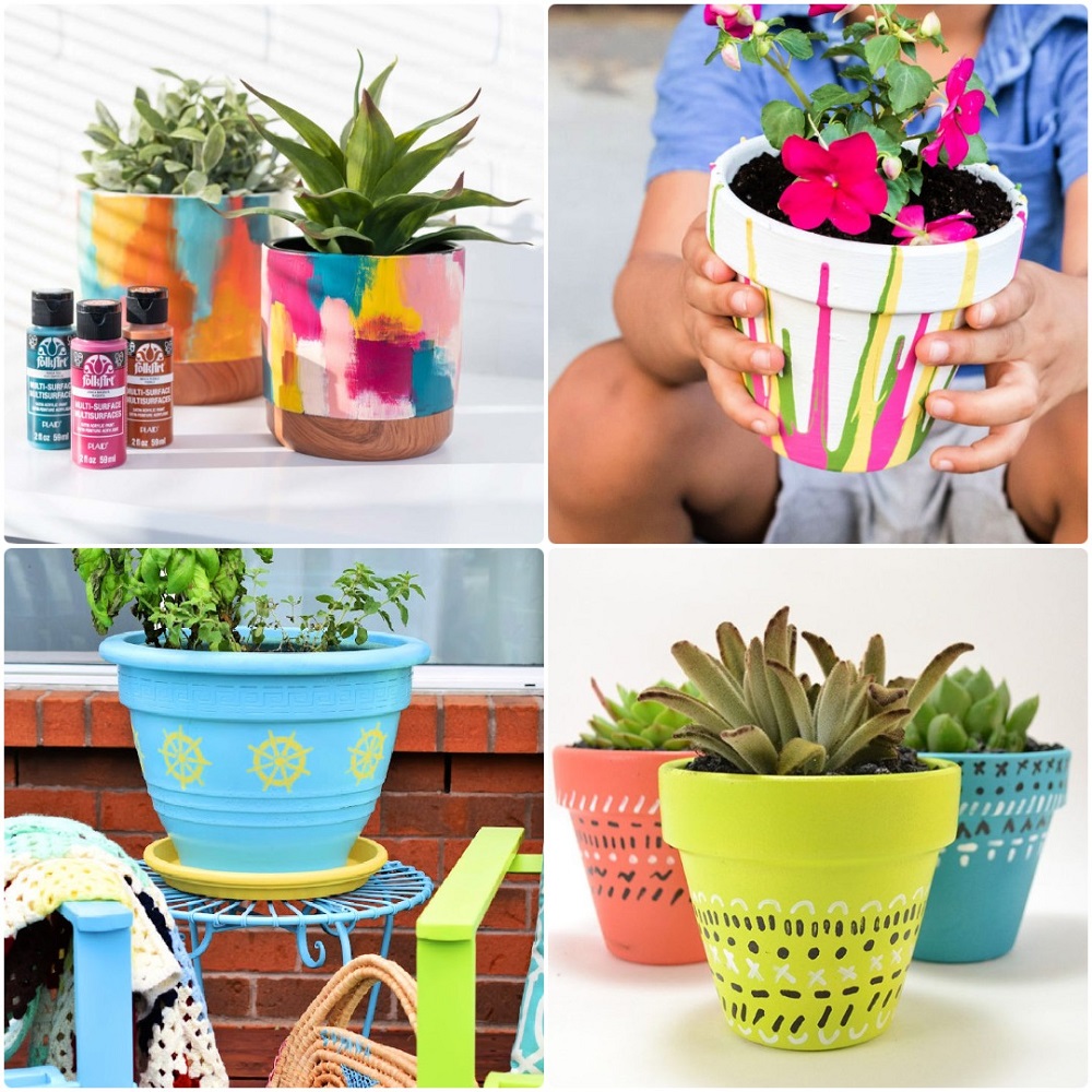 how to paint clay flower pots