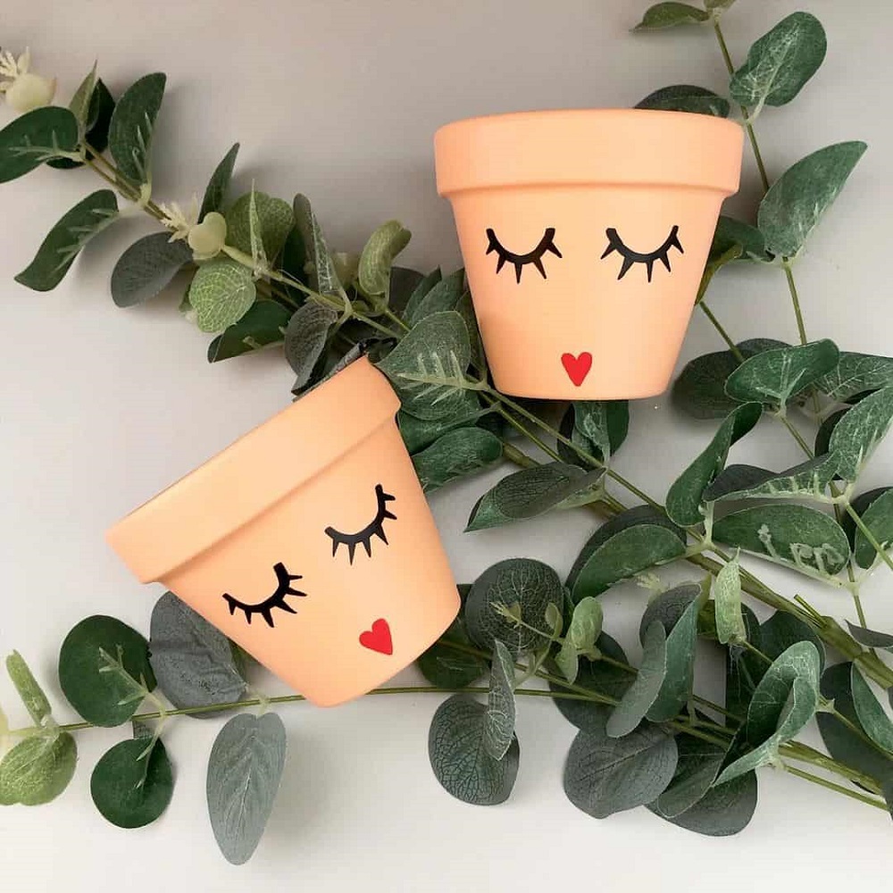 how to paint clay flower pots